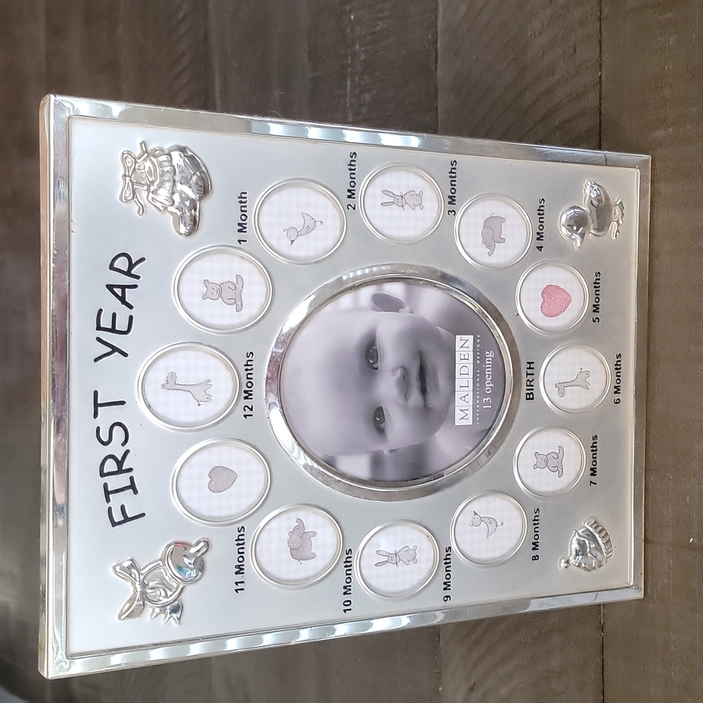 Babies first year picture frame